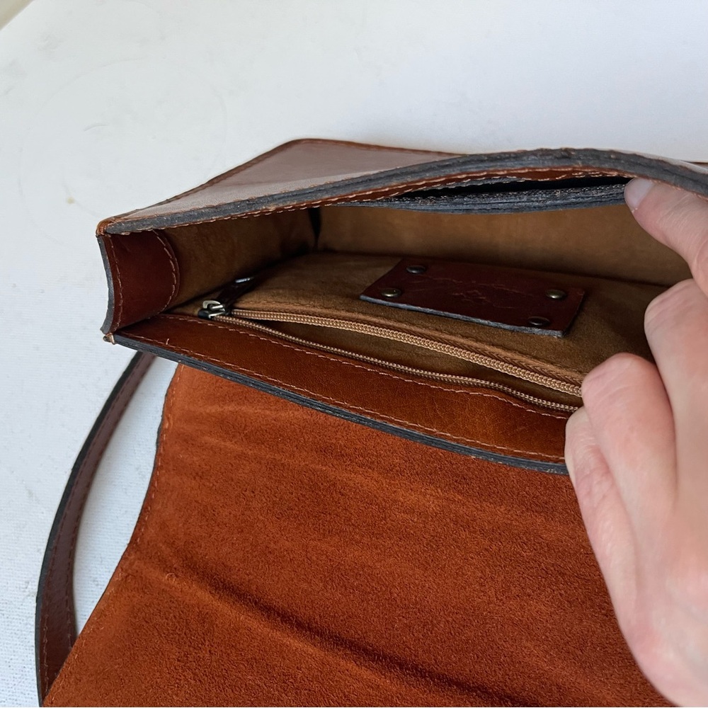 Patricia Nash Antolina Leather Satchel Crossbody Top Handle Mini Bag Palm Leaves - Picture 6 of 7